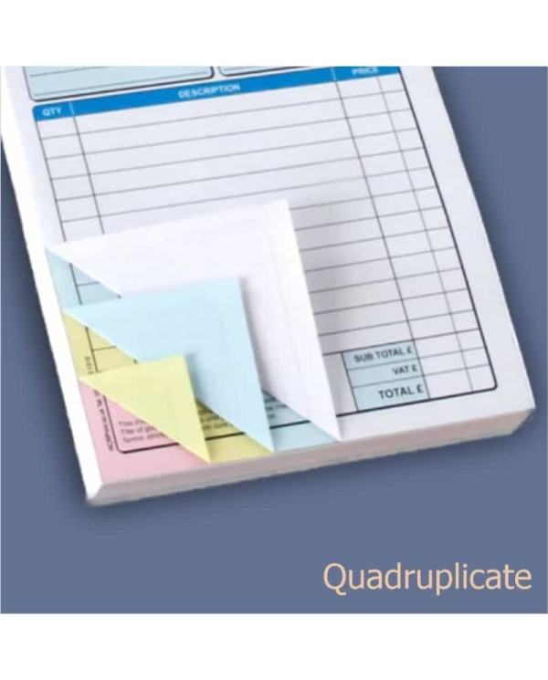 Invoice Books|Quadruplicate A4,A5,DL| 50 Sets