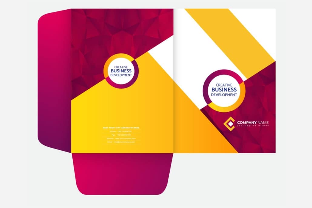 Promotional folder produced with offset printing